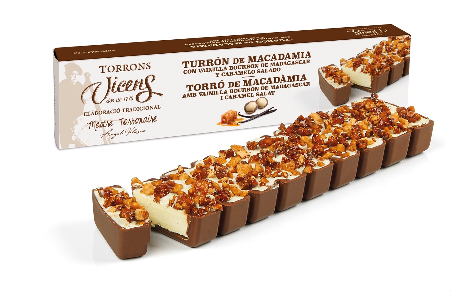 Macadamia amb vainilla bourbon de madagascar i caramel salat