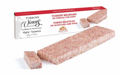 Milfulles de maduixes amb nata